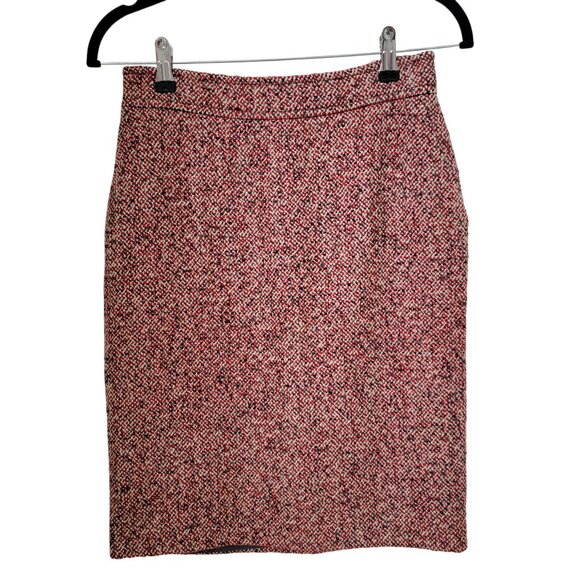 cacharel Size 27 Waist Vintage Red, Gray and Cream Tweed Pencil Skirt - Picture 1 of 10